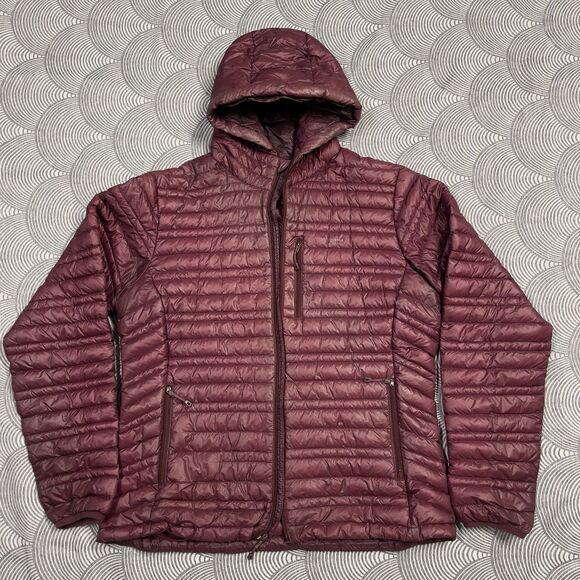 Patagonia Ultralight Goose Down Hoody Jacket Full Zip Women Large Flaw* - Picture 1 of 12
